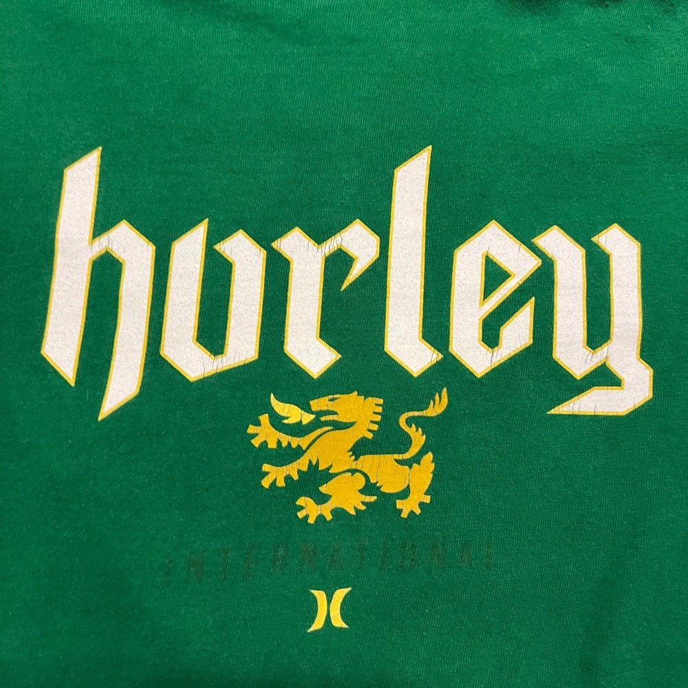 VTG Y2K Hurley International T-Shirt Mens Large Green Graphic Short Sleeve - Picture 4 of 11